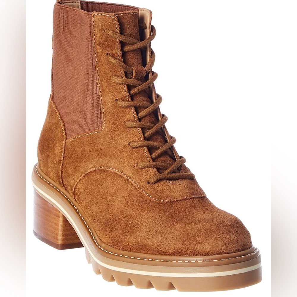 Bernardo Salerno LACE UP brown suede boots size 10.
